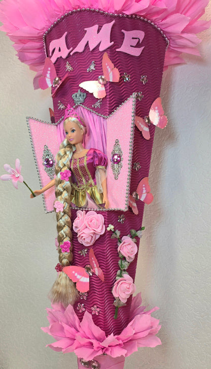 SCHULTÜTE ZUCKERTÜTE RAPUNZEL für MÄDCHEN EINSCHULUNG in pink rosa