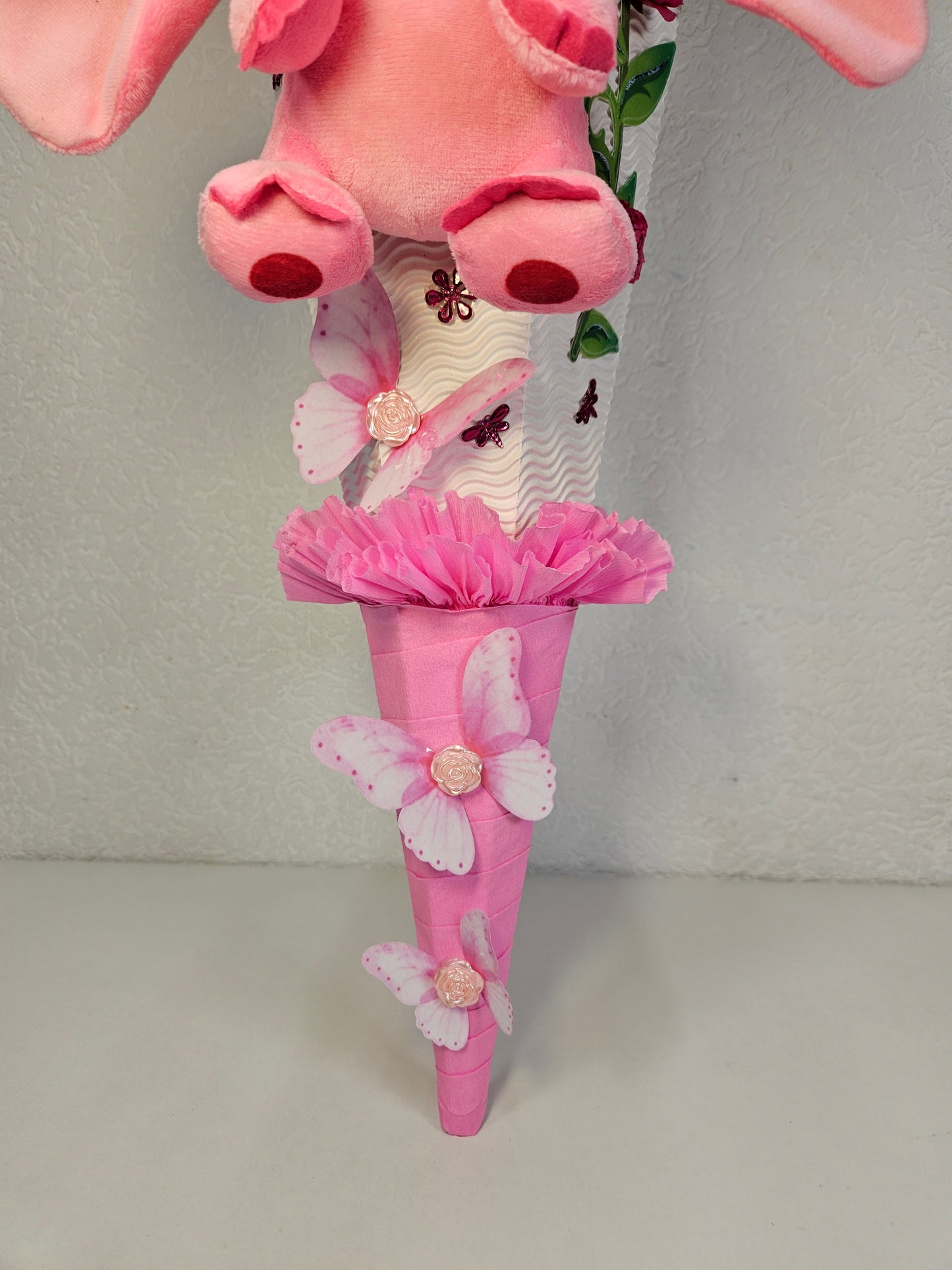 SCHULTÜTE ZUCKERTÜTE Stitch für MÄDCHEN EINSCHULUNG 2025 rosa weiß