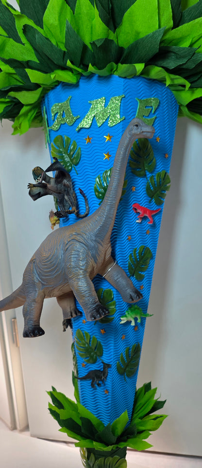 SCHULTÜTE ZUCKERTÜTE Dinosaurier Dinos für Jungs blau grün dunkelgrün